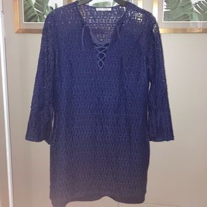 Navy Blue Lace Rebecca Minkoff Mini Dress Size Small